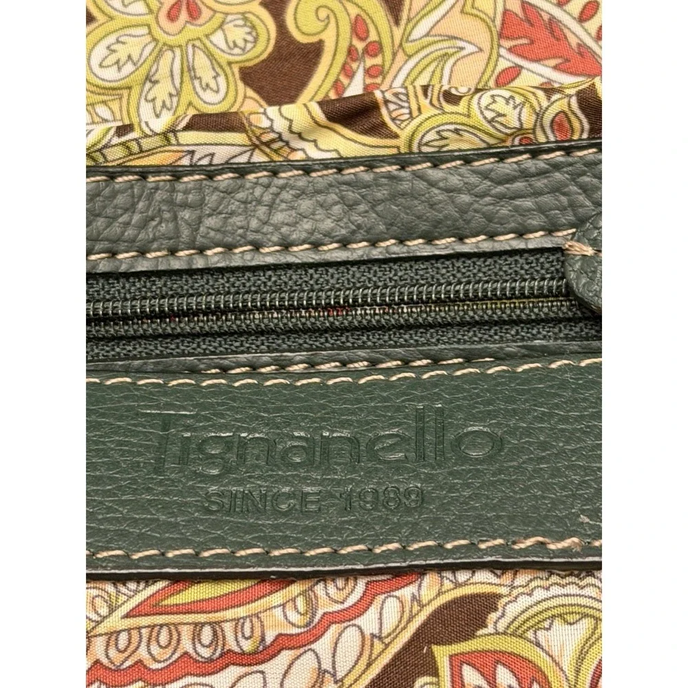 Tignanello Dark Green Leather‎ Shoulder Bag Handbag Purse